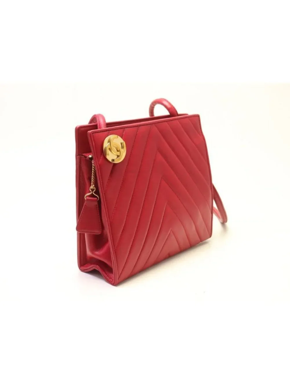 Chanel V-stitch Lambskin Shoulder Bag